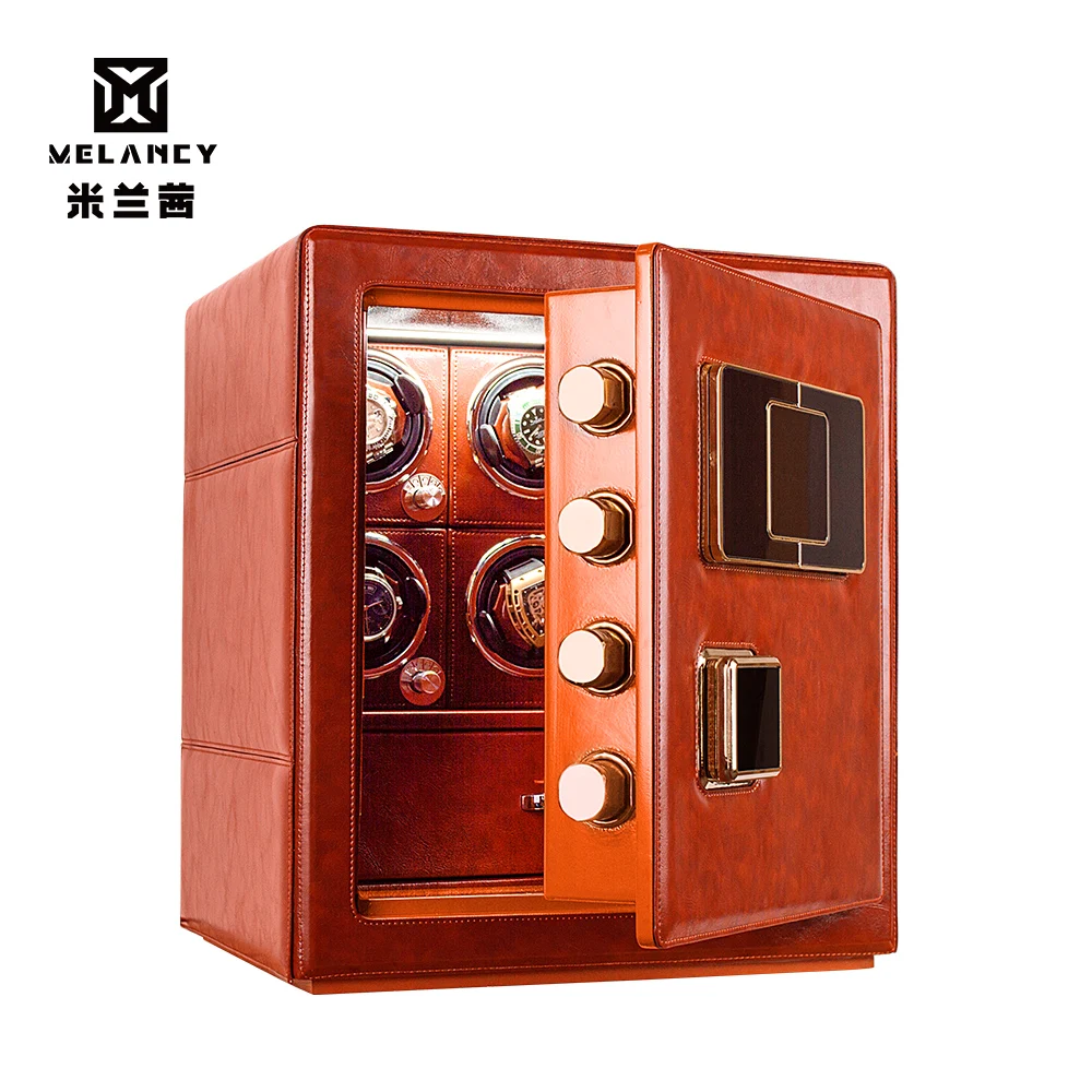 

New Watch Safety Cabinet 8 Automatic Watch winder Safe Box Fingerprint Electronic Luxury watch and Jewelry storage steel safe