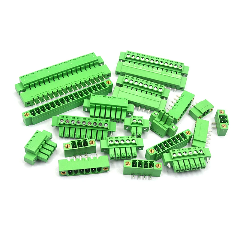 15EDGKM 3.81MM plug-in type PCB terminal block curved straight pin socket 2/3/4 / 16p with ear flange 50pcs barrier type terminal block dg25c kf25c 7 62mm 2p 3p 4p 5p 6p 7p 8p 9p 10p 11p 12p palisade type pcb connecting terminal