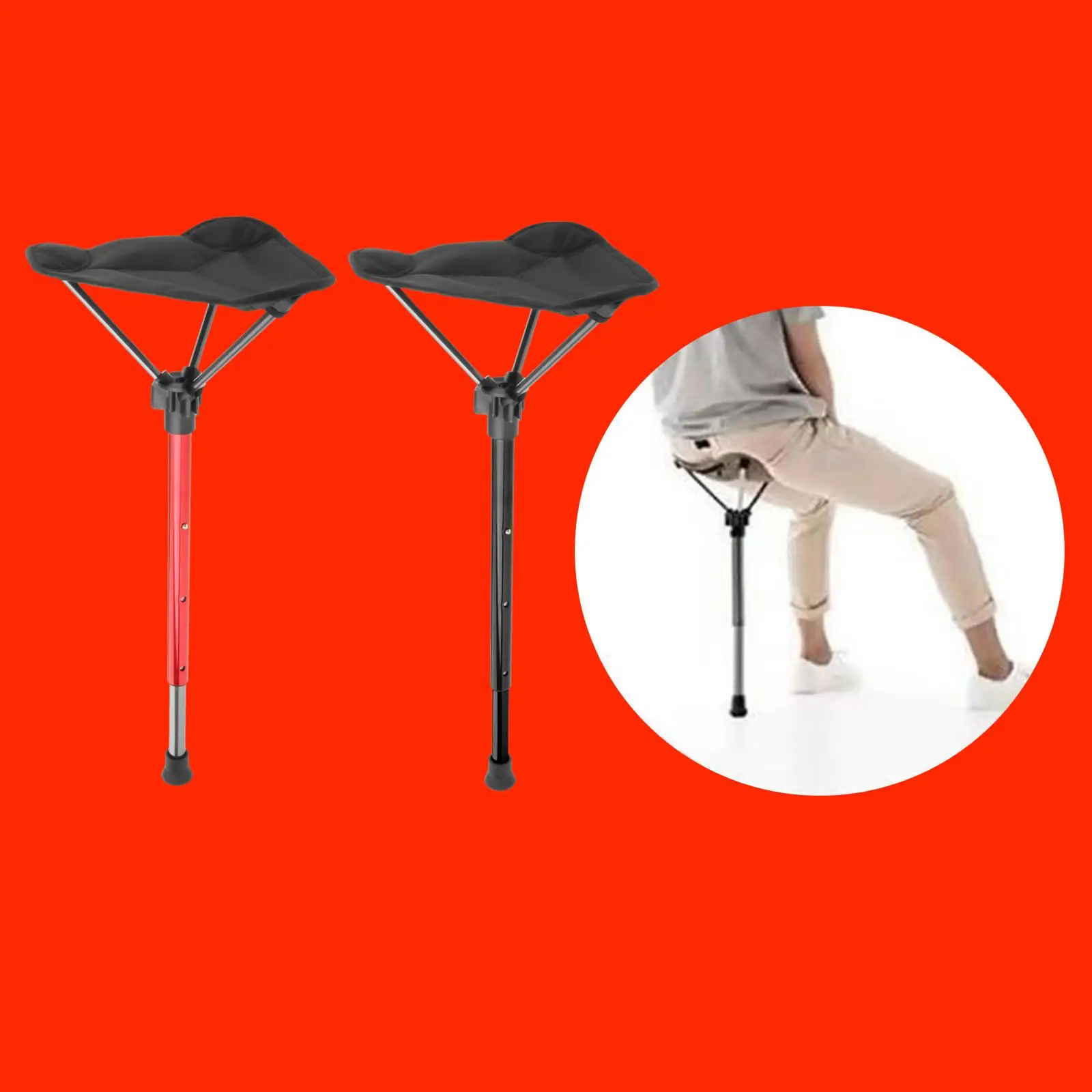Tripod Folding Stool Concerts Slacker Chair Concert Telescopic Seat Cushion Portable Stand Stool Concerts Activities Seat retractable stool