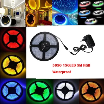

5M 150LED 2811 IC 5050 Dream Color RGB Waterproof Marquee LED Strip Light EU plug Strip light 10 Led tape