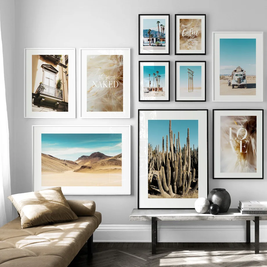 

Mountain Sea Dandelion Cactus Desert Tree Wall Art Canvas Painting Nordic Posters And Prints Wall Pictures For Living Room Decor
