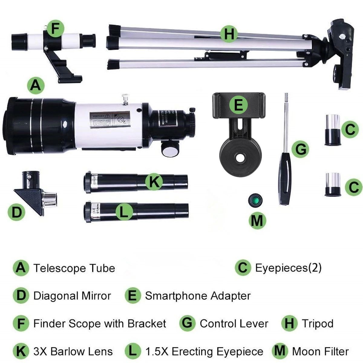 Visionking Refraction Astronomical Telescope With Portable Tripod Sky Monocular Telescopio Space Observation Scope Outdoor
