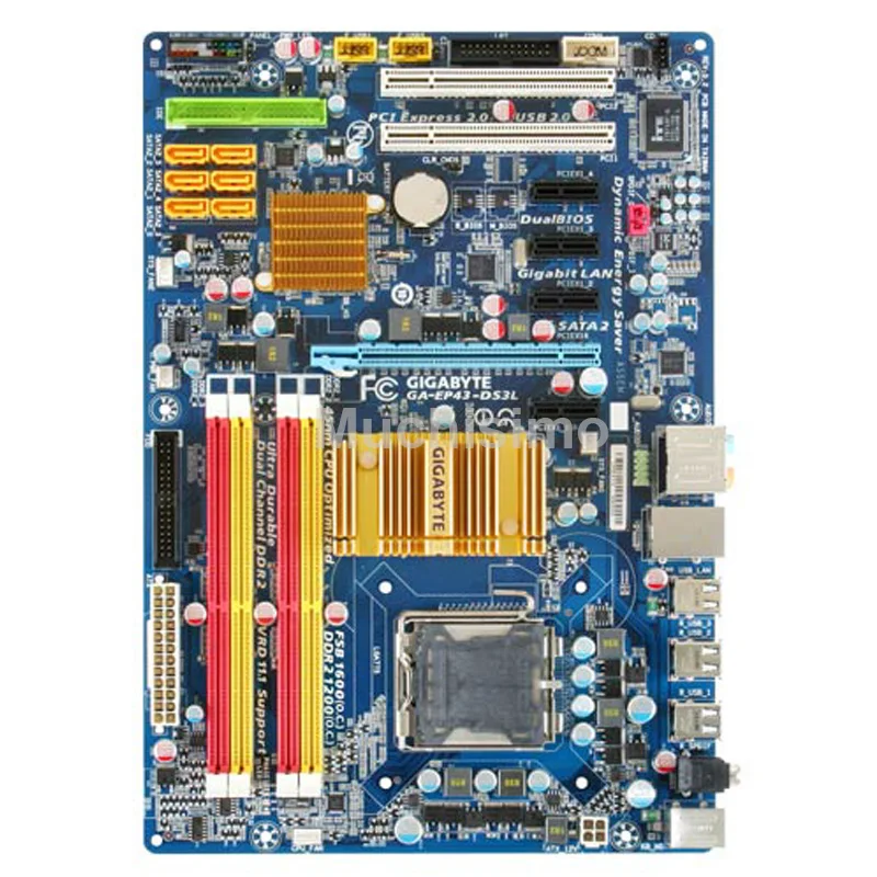 LGA 775 Gigabyte GA-EP43-DS3L рабочего Материнская плата EP43-DS3L P43 LGA 775 DDR2 16G SATA2 USB2.0 блок питания ATX EP43-DS3L материнская плата Тесты