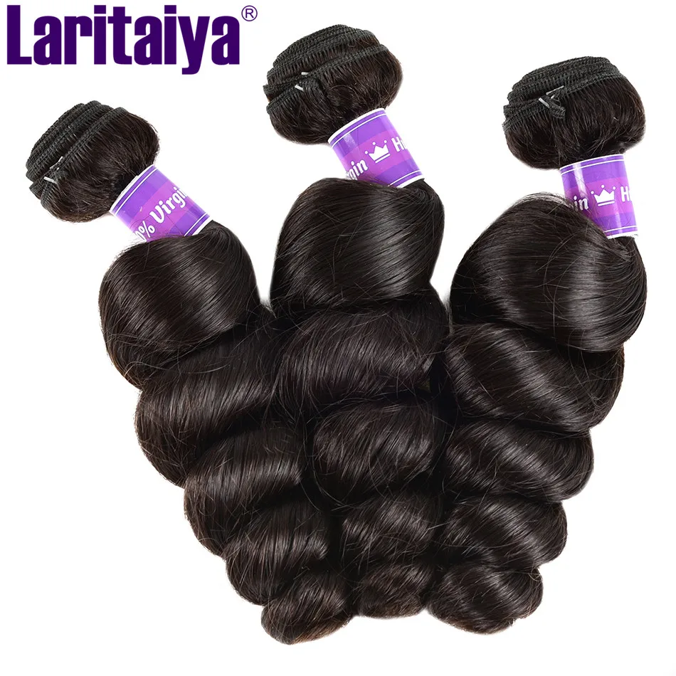 Loose Wave Bundles With Closure 100% Human Hair Loose Wave 2/3 Bundles With Frontal Brazilian Hair Weave Closure