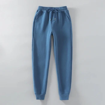 

Women Fashion Bow Drawstring Warm Fleece Pants Chic Suede Sweatpants Casual Female Stretchy Streetwear Harem Pants