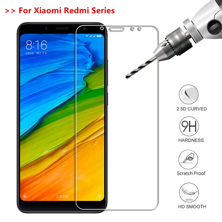 

Tempered Glass For xiaomi redmi 5 5 plus Note 5 6 7 pro Screen Protector Glass Film on redmi 4A 5A 6A 4x protective glass