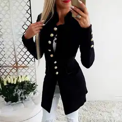 Блейзер для женщин 2019 модный офисный женский узкий деловой Блейзер повседневные куртки с длинными рукавами пальто осенняя верхняя одежда