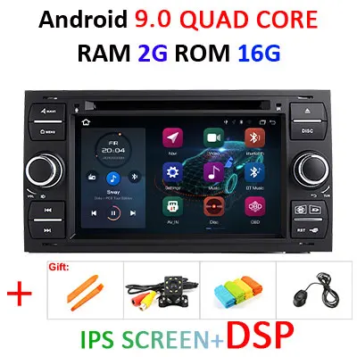 4 г 64 г 8 ядерный автомобильный DVD мультимедийный плеер Android 9 2 DIN gps Авторадио для Ford/Mondeo/Focus/Transit/C-MAX/S-MAX/Fiesta wifi DSP - Цвет: B 2G 16G IPS DSP