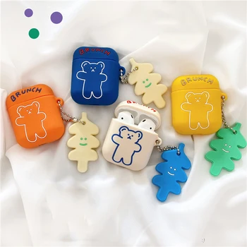 

Cute Cartoon Bear Earphone Case for Airpods 1 2 3 Case Silicon Soft Earpods Cover for Airpods Pro Case Accessories with Keychain