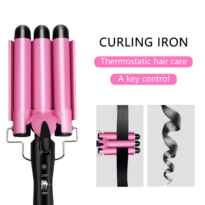 Wand Curler Irons Hair-Styling-Tools Egg-Roll Ceramic Professional Triple