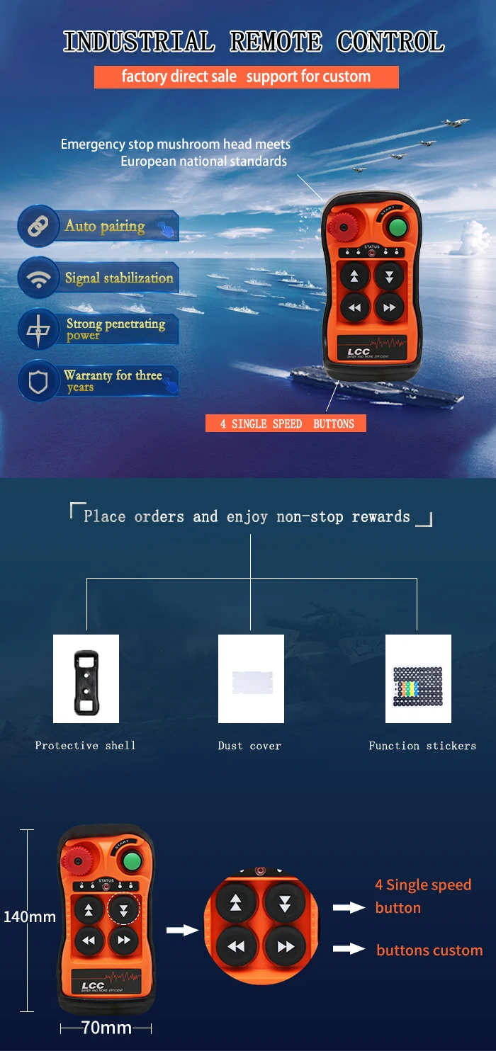 velocidade ip65 grua guindaste à prova dwireless