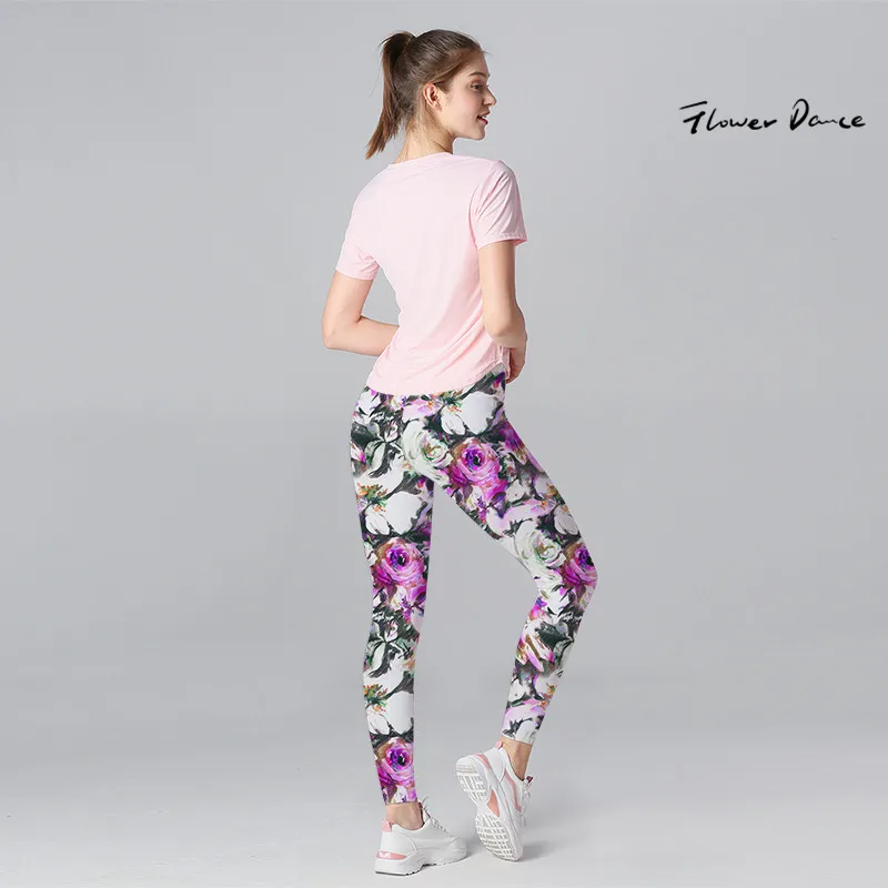FlowerDance компрессионные колготки штаны для йоги колготки брюки энергетические бесшовные леггинсы стрейч облегающие штаны для йоги прикладом - Цвет: colour4