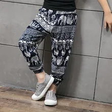 Детские противомоскитные штаны тонкие хлопковые Шелковые штаны-фонарики для мальчиков и девочек детские длинные летние штаны для малышей