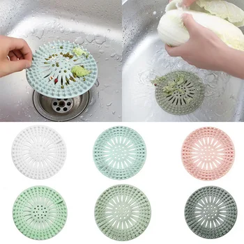 

Silicone Mesh Kitchen Drains Sink Strainers Filter Sewer Hair Colanders Bathroom Clean Tool Floor Sieve Drain Filter Mat Gadgets