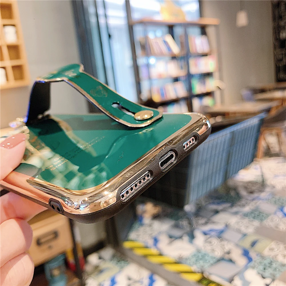 Роскошный чехол для телефона с металлическим ремешком для iPhone 11 Pro Max XR XS X 8 7 6 6s Plus, мягкий чехол с держателем для iPhone 11 Pro Max, чехол