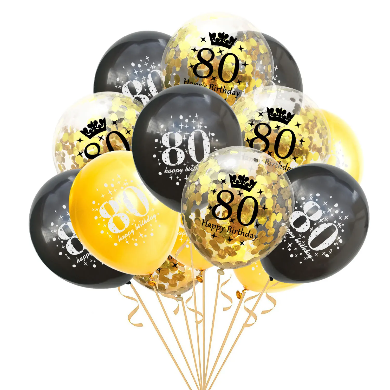 15 шт. 12 дюймов 16 18 30 40 50 60 лет конфетти-блестки набор воздушных шаров для взрослых День рождения украшения