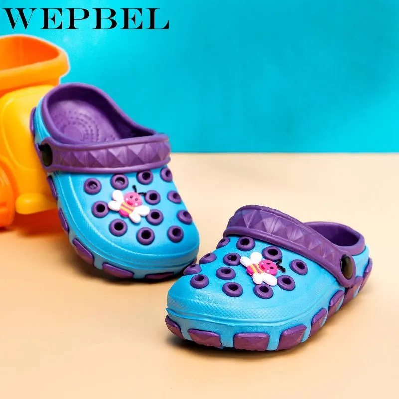 WEPBEL дети милые Caterpillar Шлёпанцы Сабо летние пляжные детские сандалии для Повседневная обувь из искусственной кожи туфли принцессы детские сандалии для девочек