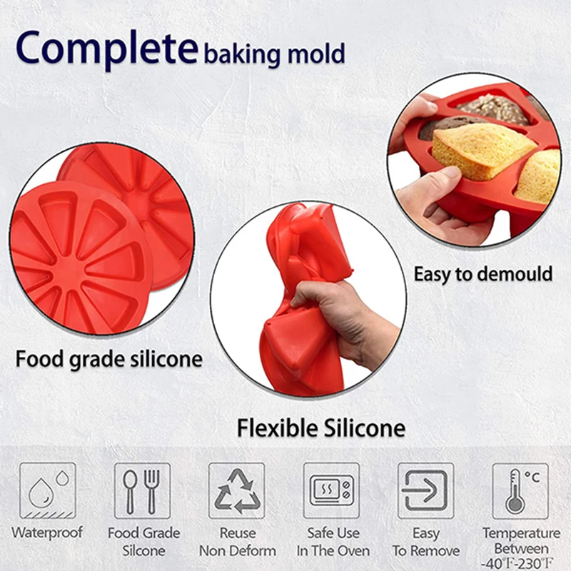 2 Pcs Silicone Baking Molds Large 8 Cavity Silicone Scone Pan/Cakes Sl —  CHIMIYA