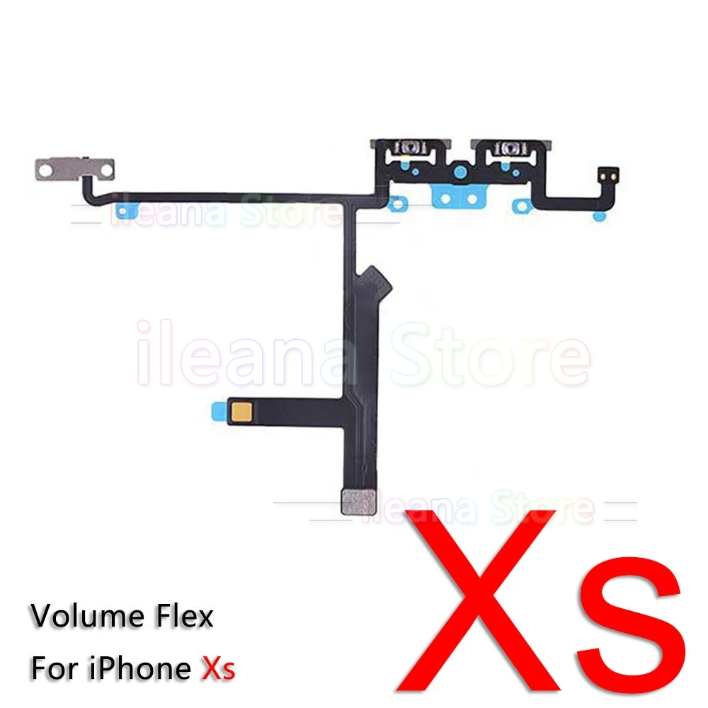 Кнопка отключения звука и регулировки громкости гибкий кабель для iPhone 7 8 Plus X Xs Max XR с металлической заменой - Цвет: For iPhone Xs Volume