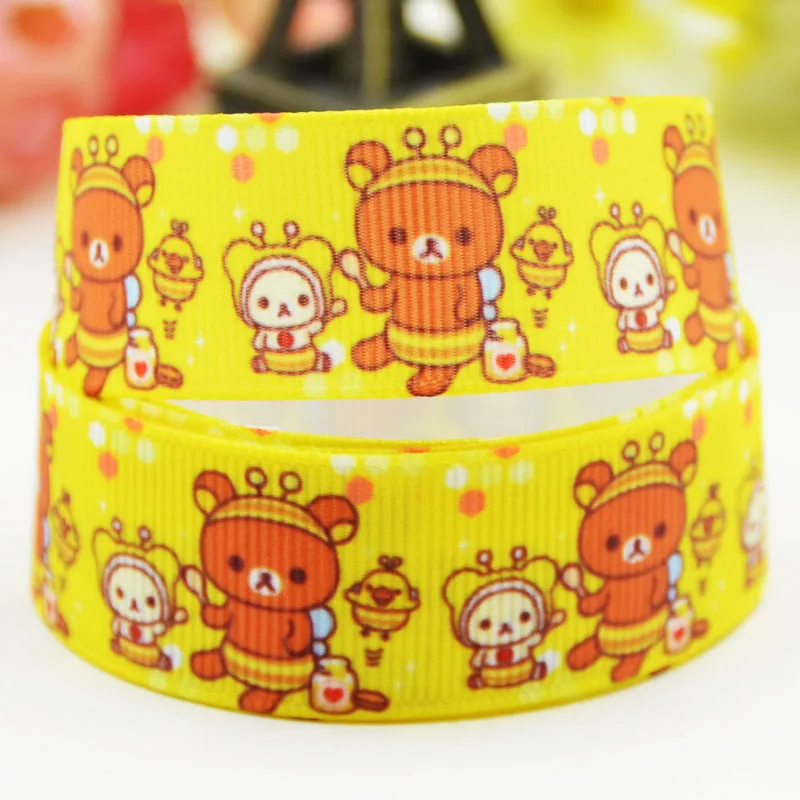 7/"(22 мм) Rilakkuma печатные корсажные ленты вечерние атласные ленты для украшения X-02076 OEM 10 ярдов