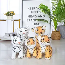 Peluche de tigre de imitación para niños, juguete de peluche suave de tigre del bosque, muñeco de almohada, regalo de cumpleaños, 23 38cm