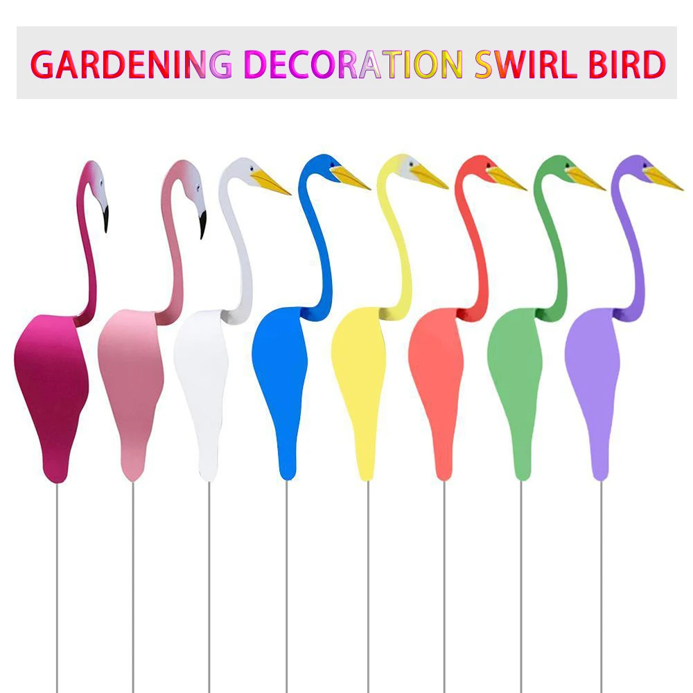 Flamingo Swirling Bird Creative Metal Dynamic Decorative White Duck Spin The Breeze Lawn Art Ornaments Home Garden Decoration Decorative Stakes Wind Spinners Aliexpress