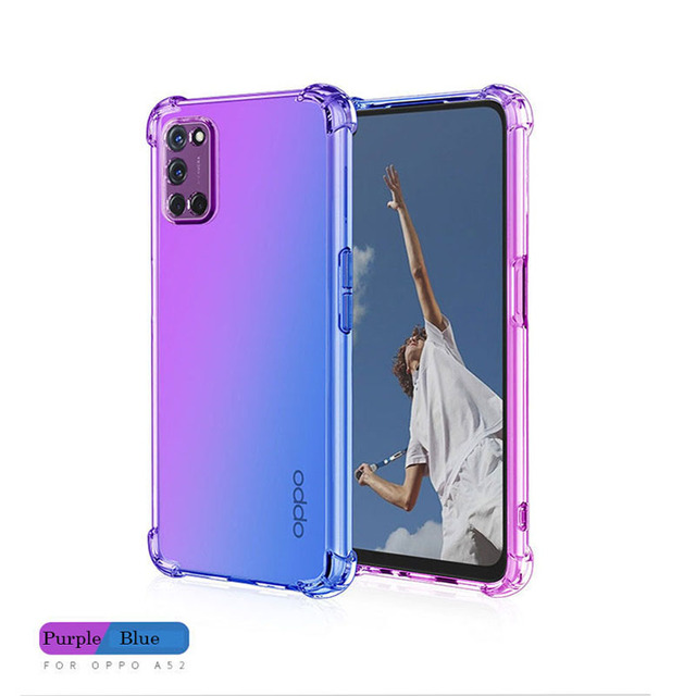 Colorful Transparent Gradient Phone Cases For OPPO A53 A33 2020 A32 A53S A15 A15S A72 A73 5G A3 A71 Case Protective Shell