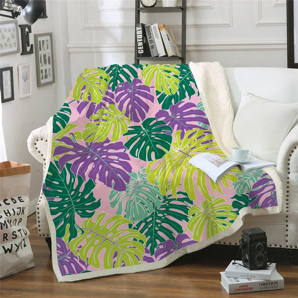 New green wild forest Blanket Microfiber Fleece Small Double Bedspread Sherpa Blanket for Kids Girl Couch Soft Plush Blanket