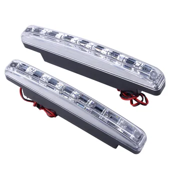 

12V 2pcs 8-LED Car Light DRL Fog Driving Daylight Daytime Running White