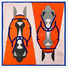 

Satin Scarf 90x90 Silk Scarf Hand Rolled Edges Head Scarves Designers Scarf Horse Print Scarf Shawls Orange