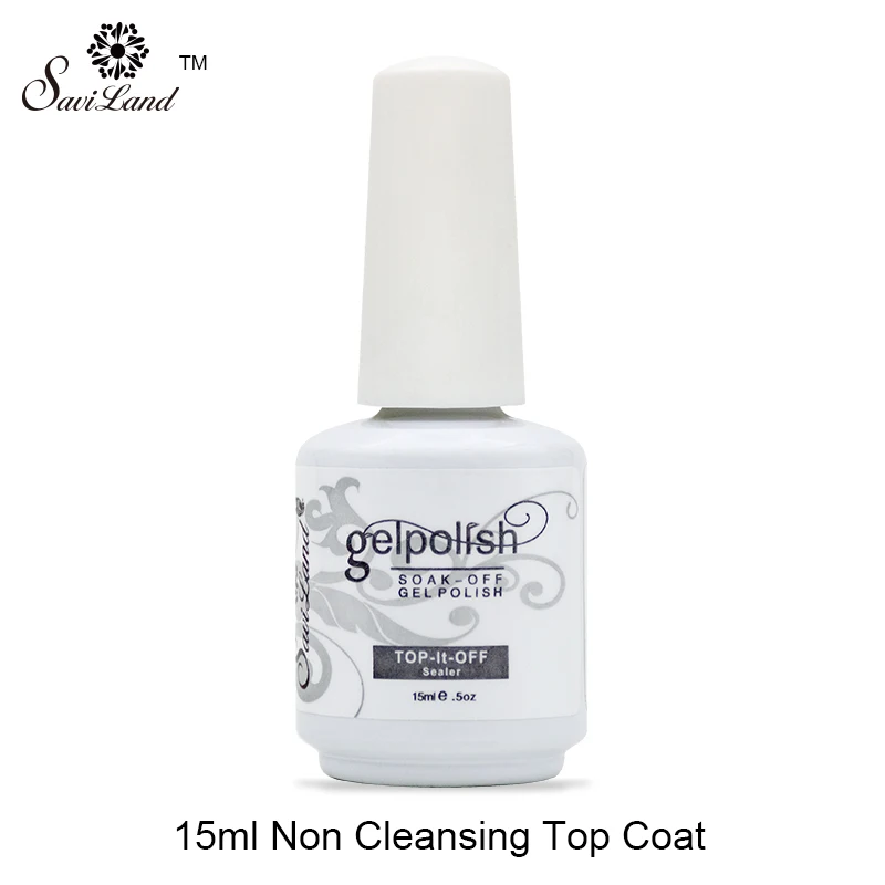Top Coat Saviland, 7 мл/15 мл, 1 шт., великолепный Гель-лак для замачивания, УФ/светодиодный, Полупостоянный Гель-лак для ногтей - Цвет: Top Coat