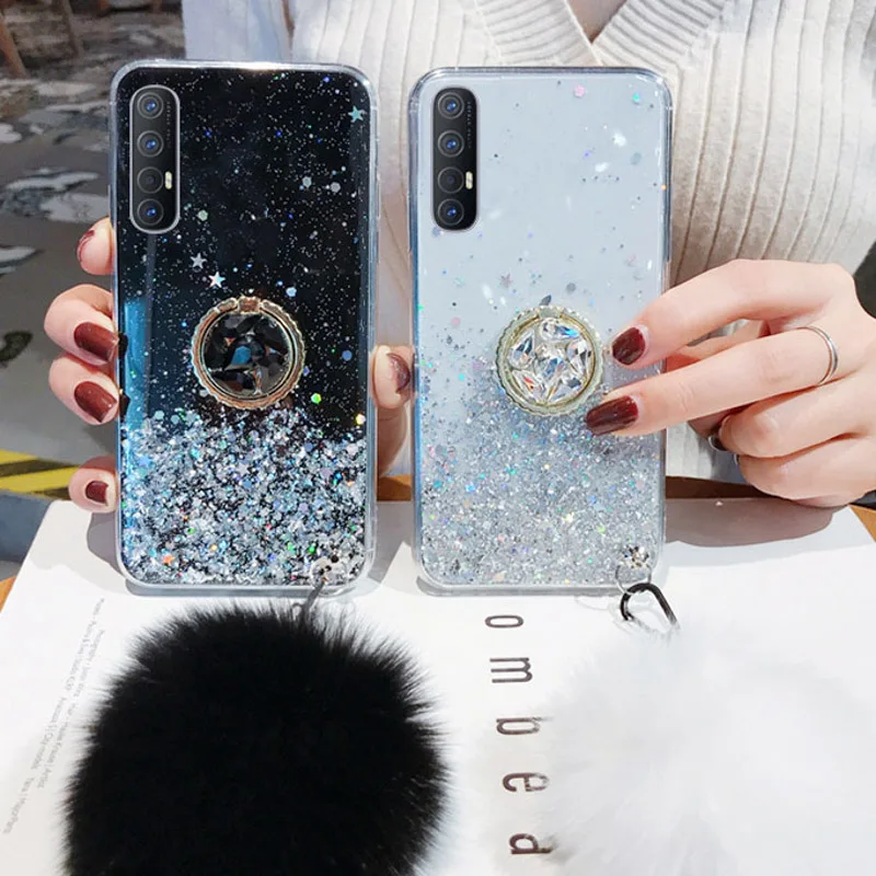 Блестящий чехол для Oppo Reno 3 4 SE 5 6 Pro Plus 2Z 2F 2 10 4F 5F 6Z Z Ace силиконовый прозрачный с