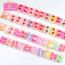 Корейский стиль милые детские аксессуары для волос маленькая вишневая бабочка ультра-эластичная повязка для головы маленькая девочка для завязывания волос