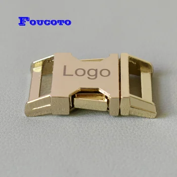 

50pcs Engrave logo ID name plated metal hardware side release buckle snap hook DIY dog collar bags paracord backpack accessories