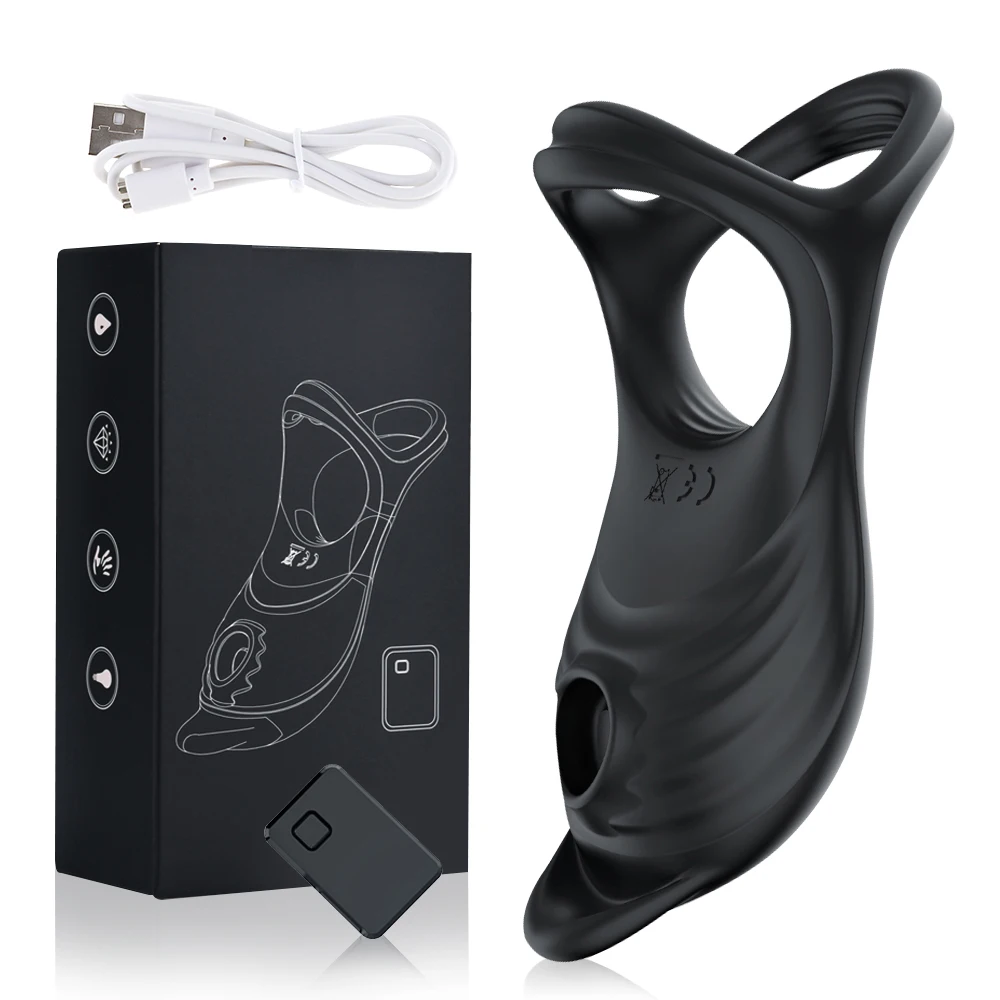 Cock Ring Vibrator for Man with Sucking Function Penis Rings Remote Control Clit Stimulator 5 Vibration Sex Toy for Men Couples