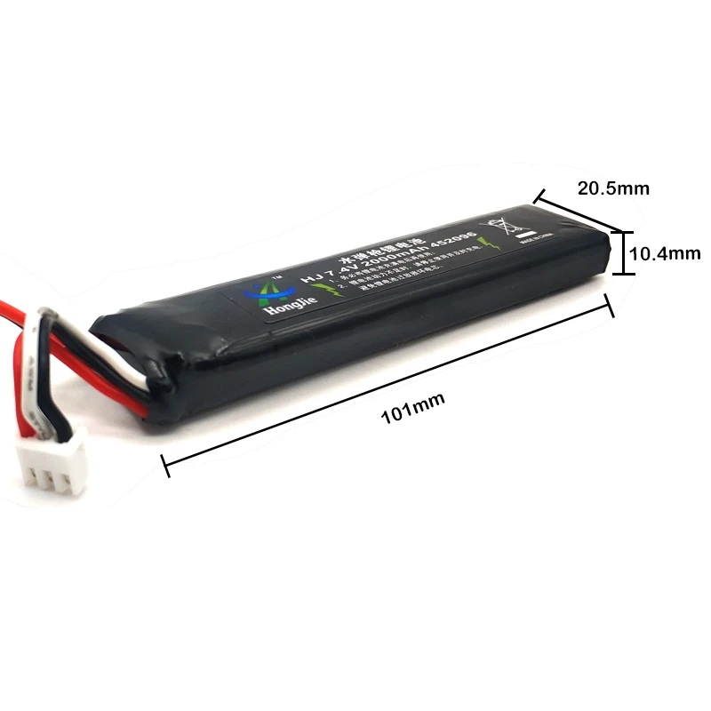 Lipo батарея 2S 7 4 V 2000mAh для водяного пистолета страйкбол пистолет RC автомобиль
