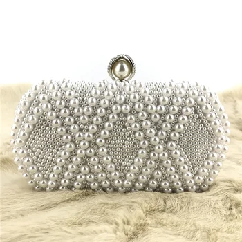 

ASDS-Wedding Wallet Embroidery Handmade Pearl Handbag Rhinestone Beaded Wedding Bag Clutch Evening Bag