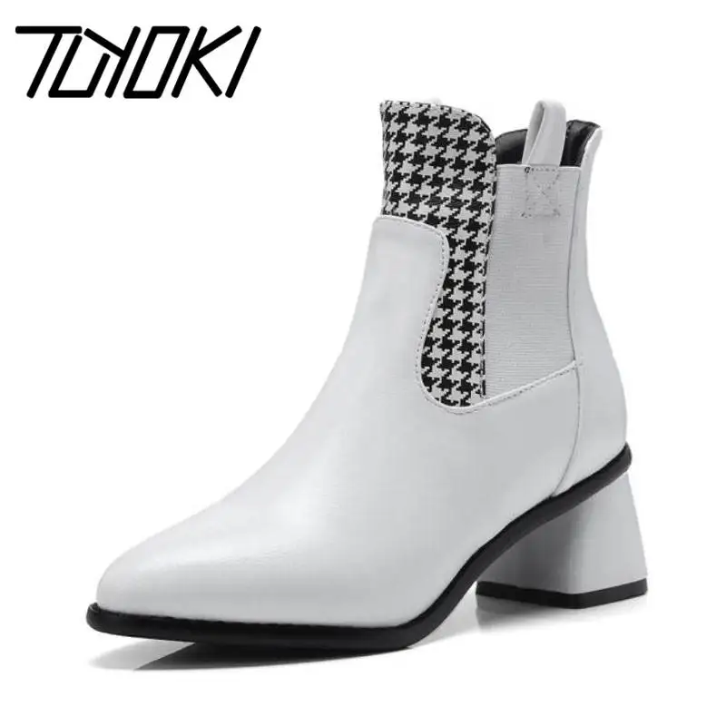 houndstooth ankle boots