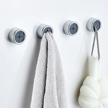 

3PC Self Adhesive Hooks Round Plastic Kitchen Bathroom Rack Hooks Door Hooks Nordic Style Waterproof Creative Holder Racks