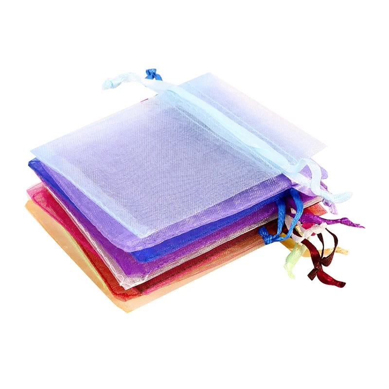 50/100 шт Разноцветные Подарочные сумки упаковка ювелирных изделий Organza органза сумки свадьба день рождения конфеты подарочная сумка