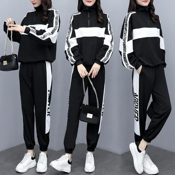 

Spring 2 Piece Set Women High collar Sweatshirt Tops Pants Lady Trousers Tracksuit Sets 2 Piezas 2020 Streetwear Clothes