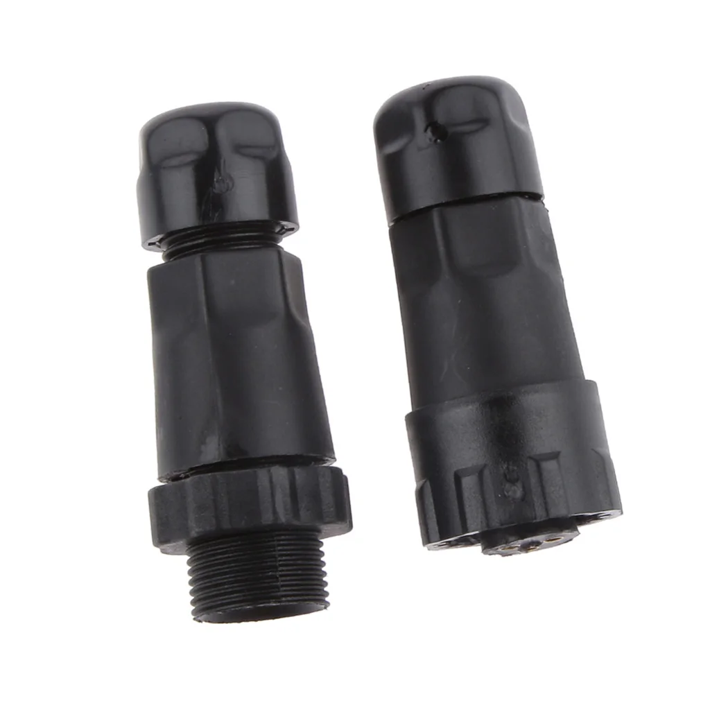 Black 3 Pins Power Industrial Wiring Connectors Socket Socket Waterproof IP68