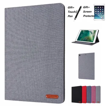 

For Samsung Galaxy Tab S6 10.5 T860 Tab A 10.1 2019 SM T510 S5E 10.5 T720 Solid Color Cloth Pattern PU Leather Full Body Case