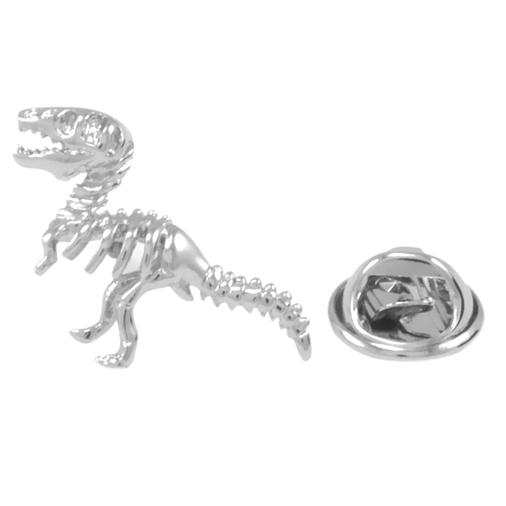 Vintage Dinosaur Shape Brass Collar Lapel Pin Badge Men Women Brooch Corsage Fashion Jewelry for Ties Suits Hat Shirt