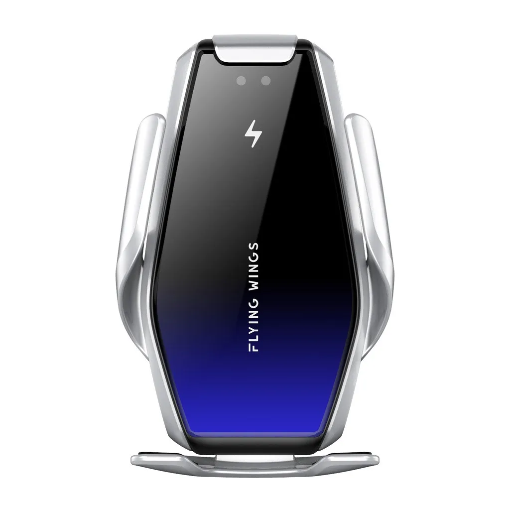Silver Автоматическое зажимное беспроводное автомобильное зарядное устройство с инфракрасным датчиком QI Индукционная зарядка держатель для iPhone X XS Max samsung xiaomi 9 - Тип штекера: Silver
