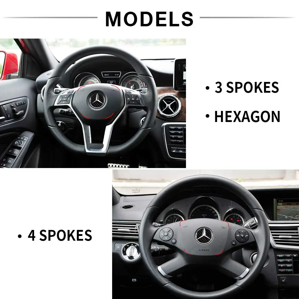 Аксессуары для Mercedes Benz логотип на рулевое колесо наклейки CLA GLA GLC GLE Class W204 W212