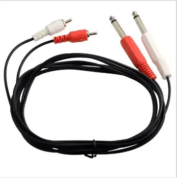 

1/4" 2 Dual 6.35mm Mono Male to 2 RCA Male AUX Audio Convertor Adapter Cable 2 to 2 Lotus Mixer Audio Cable