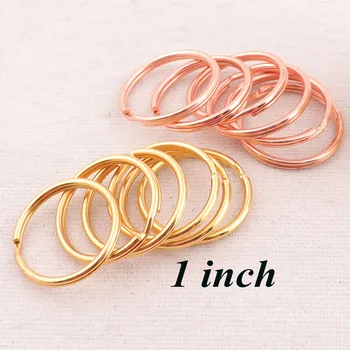 

50 pcs Key Rings 25MM Gold /Rose Gold Key Ring keychain Split Key Rings key fob Split Rings Findings