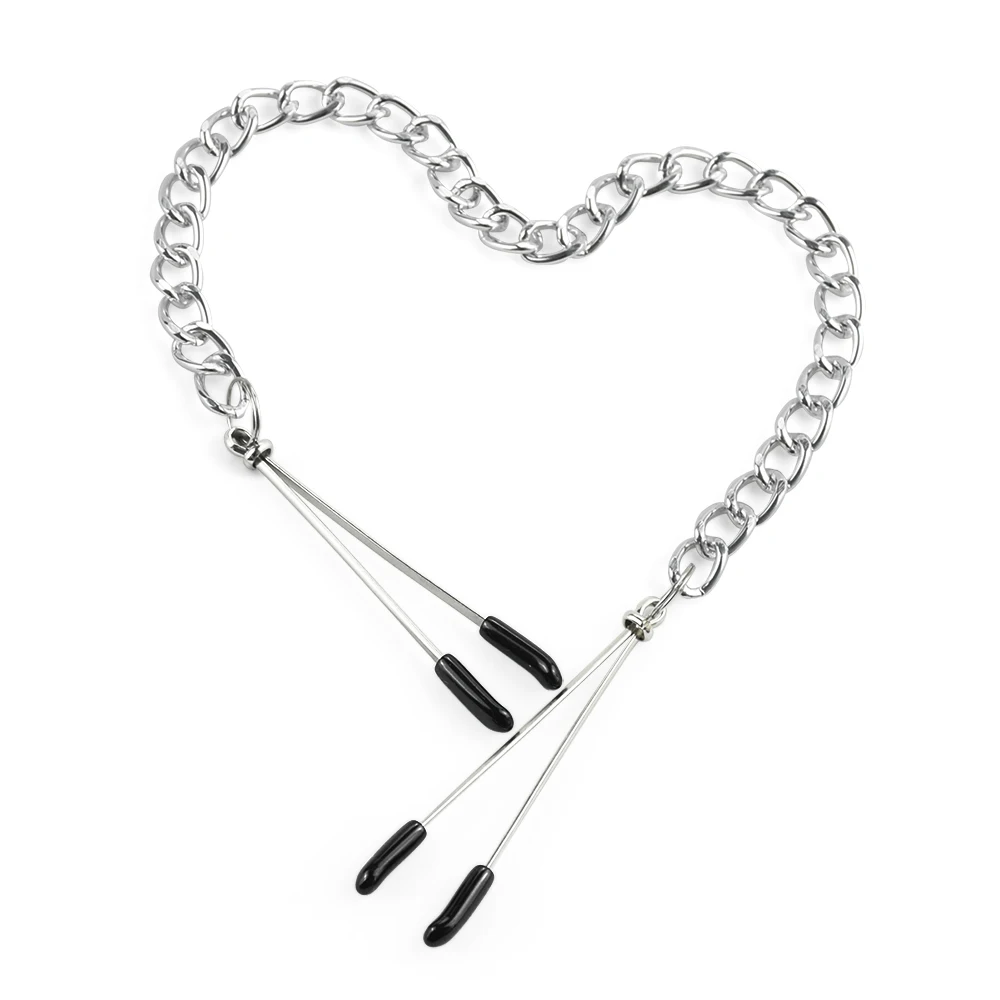 Breast Clips Chain SM Game Bondage Restraint iKenmu Stainless Steel Metal High Quality BDSM Nipple Clamps Sex Toy for Couple Fun