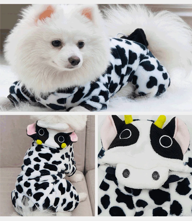 Winter Warmer Katzen- und Hunde-Jumpsuit Pyjama für Hunde Cartoon Haustier-Kostüm Kleidung Yorkshire Shih Tzu Welpen-Overall Mascotas Bekleidung – Detail 2